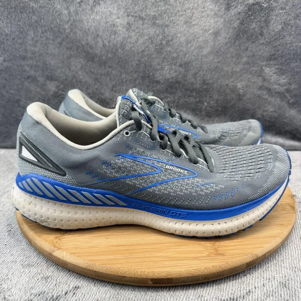 Brooks Glycerin GTS 19 Shoes Mens Size 9.5 Gray Running Sneakers 1103571D095